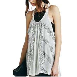 Free People FP One Halter Slip Dress & Embroidered Tunic Set Size Large Boho
